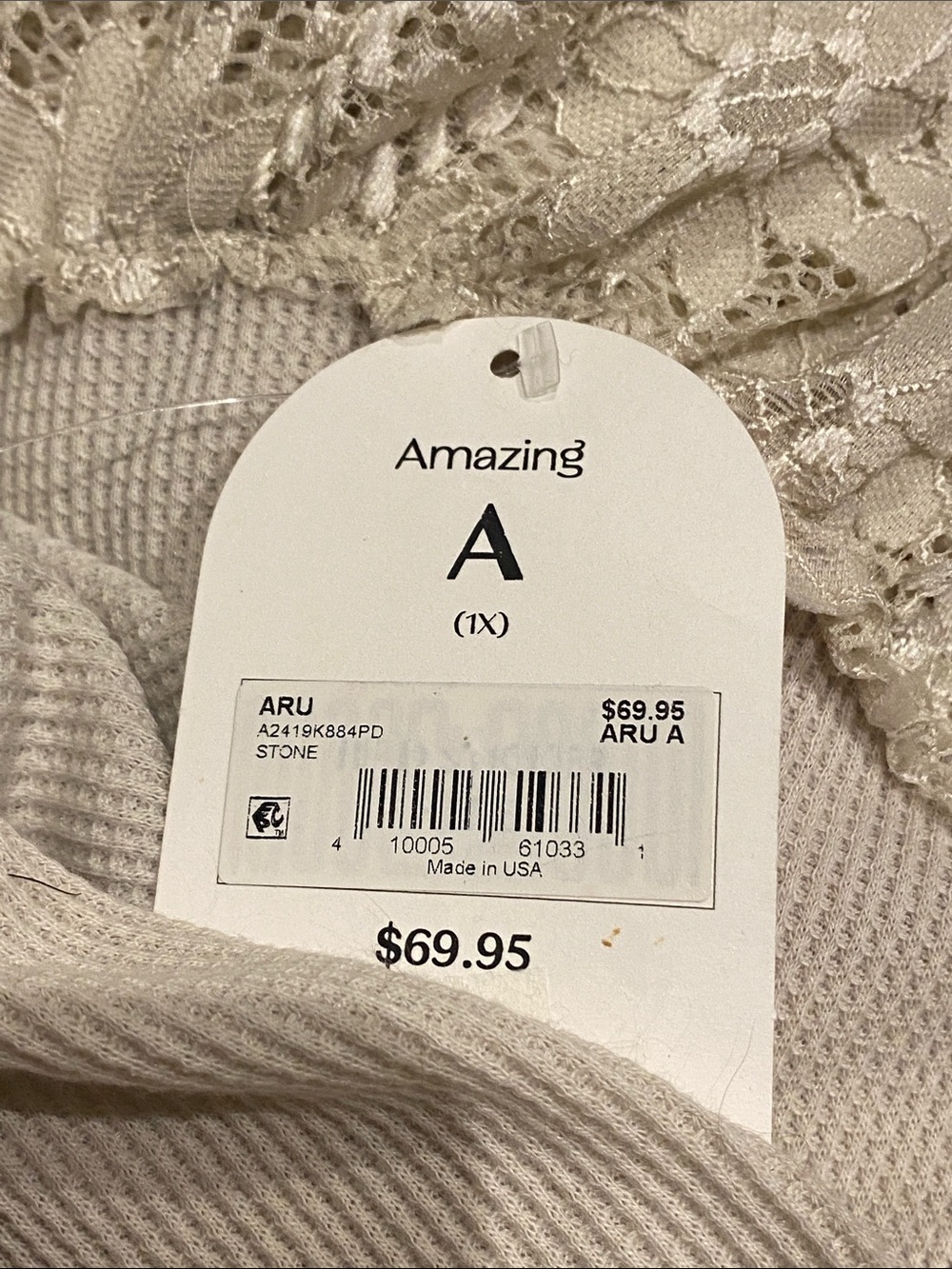 Arula All In Lace Tunic Uneven Hem Waffle Knit NWT 1X - Picture 3 of 4